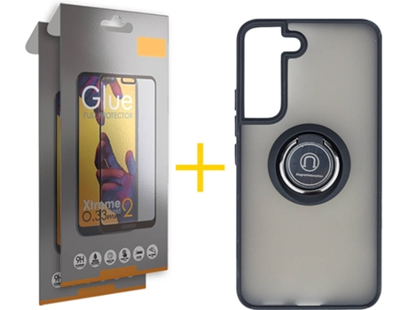 Carcasa + 2 Protectores de Pantalla para Samsung Galaxy S22 5G SKYHE Negro