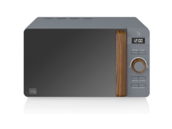 Nordic Microondas Digital, 20l, 6 Niveles, Temporizador, Tirador Efecto Madera, Diseño Swan Sm22036gryneun Gris