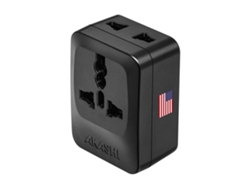 Adaptador de viaje tipo A EE. UU. Japón 3 salidas Negro Akashi