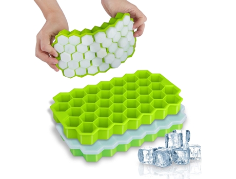 Uds. Bandejas para cubitos de hielo, moldes de silicona para cubitos de hielo con tapa Bandejas de hielo flexibles sin BPA, para whisky, cóctel, mo...