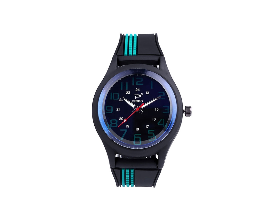 Reloj Deportivo De Silicona Para Hombre Con Movimiento De Cuarzo, Color Verde Claro.