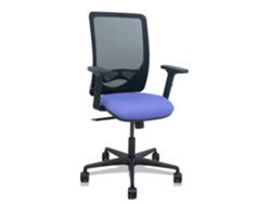 Silla De Oficina Zulema Con Mecanismo Sincro Tapizada Con Tela Color Azul Claro Y Malla Color Negro