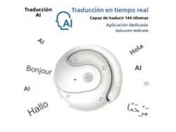 (ai White) Auriculares Inalámbricos, Equipados Con Un Traductor De Ia Para 144 Idiomas, Estéreo Bluetooth 5.3 A Prueba De Agua.