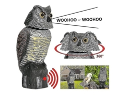Espantapájaros Falso Con Forma De Búho De 360° Con Cabeza Giratoria, Sonidos Aterradores, Repelente De Aves, Para Jardín.
