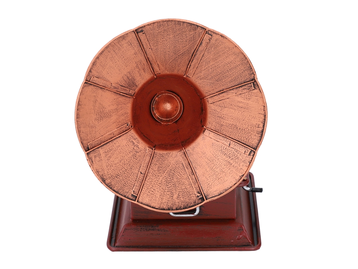 Exquisito Modelo De Gramófono De Hierro Antiguo Para Decoración De Mesa.