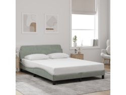 Estructura De Cama Sin Colchón Terciopelo Gris Claro 140x200 Cm