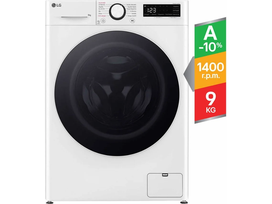 Lavadora LG F2WR5S9S0W (9 kg - 1200 rpm - Blanco)