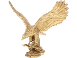 Figura Águila Resina Dorada Decoración Oficina Escultura Elegante Estudio Adorno Moderno Refinado