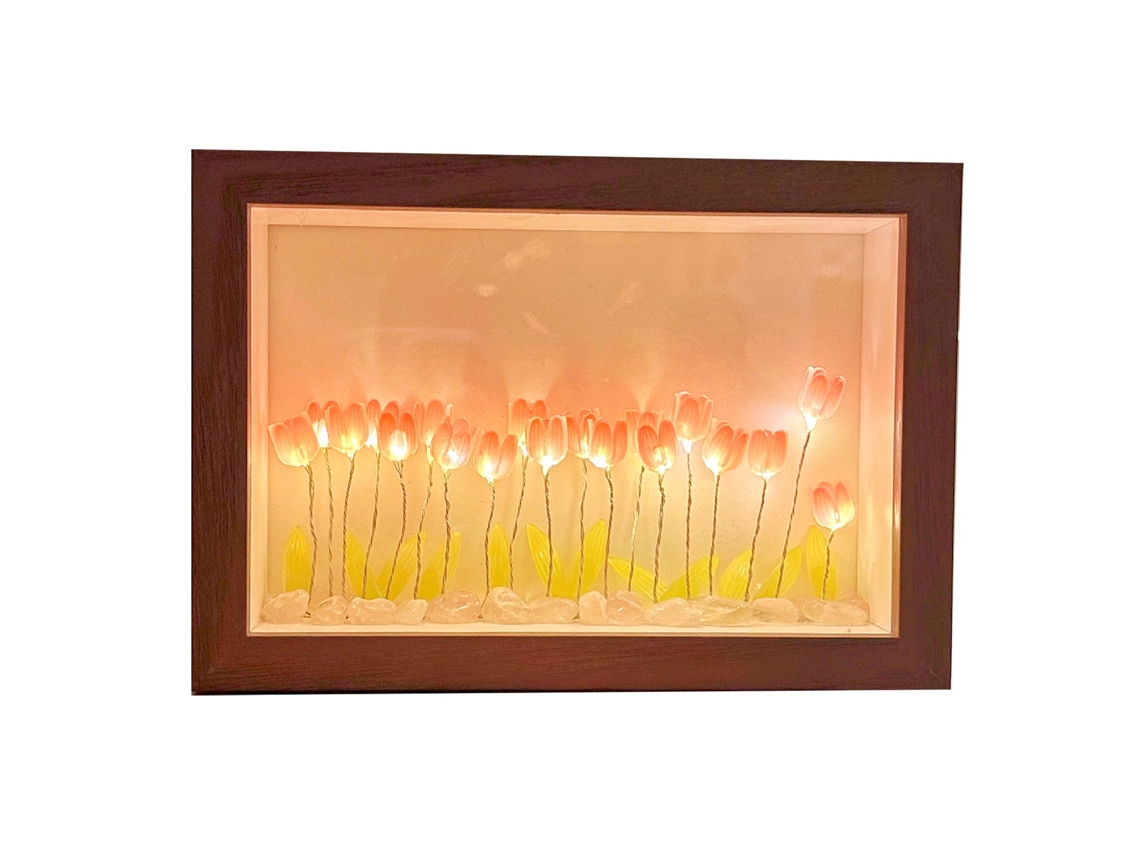 2026-marco De Foto Lámpara De Noche Floral Tulipe Marco De Imagen Decoración Hogar Para Amigos Y Familia
