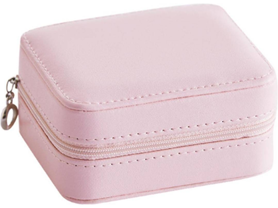 Caja de joyería rosa con espejo*