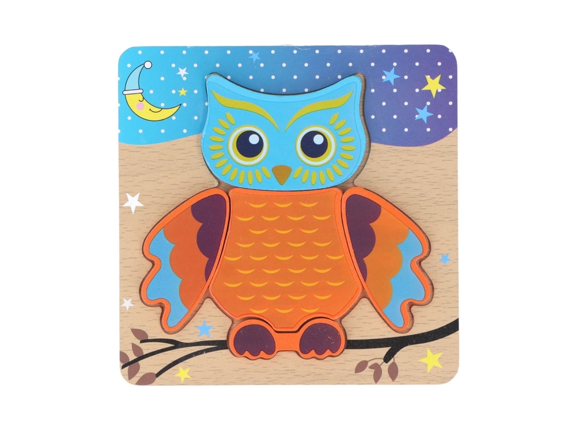 Ats-puzzle De Madera Para Niños Niñas Animales Forma Lechuza Rompecabezas Fácil Prescolar Herramienta Educativa Para Bebés