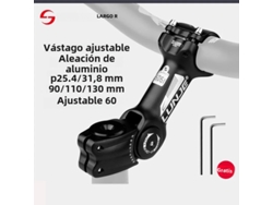 Potencia de bicicleta de carretera MTB ajustable 90/110/130 mm para horquilla de manillar de 25,4/31,8 mm