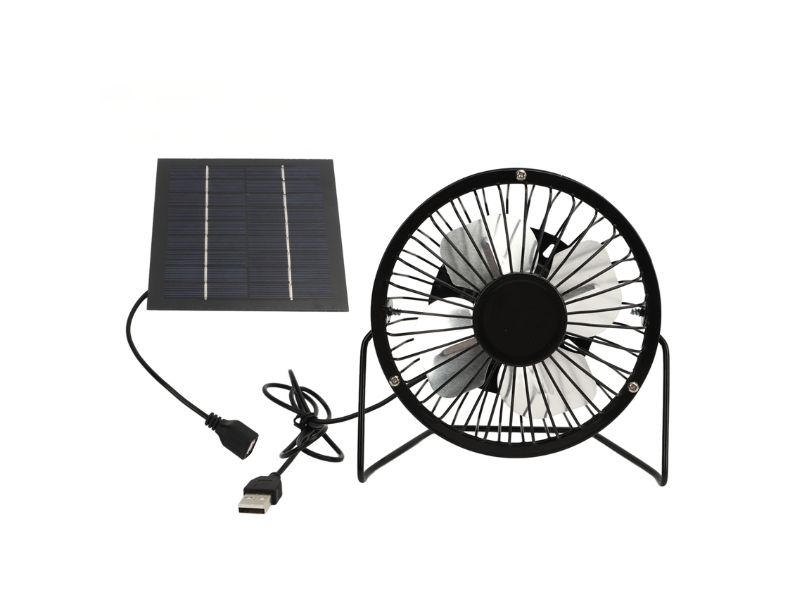 Ventilador solar de 5 W con USB, rotación ajustable de 360º, para gallinas y perros.