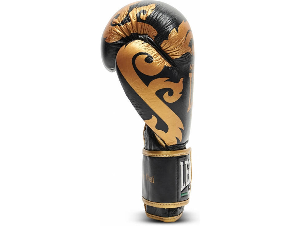 Guantes de boxeo LEONE muay thai 12 oz (12 oz - Negro)