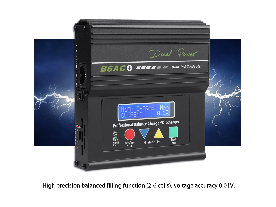 2026-as-cargador Balanceado 80w Para Baterías Lipo Life Li-ion Nicd Nimh Rc