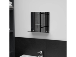 Espejo De Pared Con Estante De Vidrio Templado 30x30 Cm