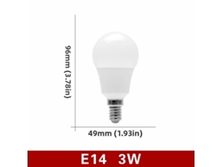 (blanco Cálido, 3 W, Casquillo De Rosca E14) 10 Bombillas Led, 220 V