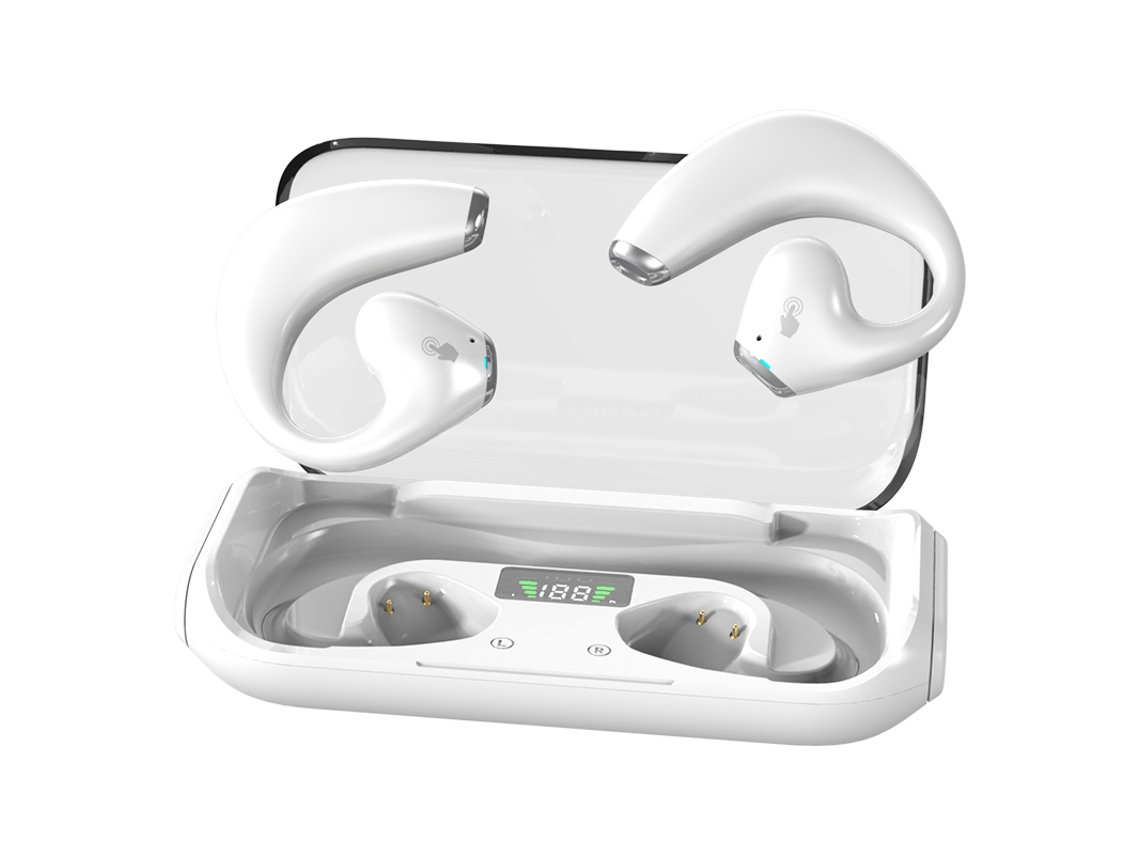 Auriculares Inalámbricos Conducción Ósea Led Pantalla Digital Hifi Estéreo YIZHOOD Bluetooth Blanco