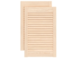 Puertas de armario de 2 piezas con diseño de lamas, pino macizo, EXCLUSIVA MAISON