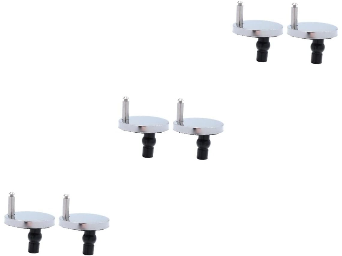 Juego De 6 Tornillos De Fijación Para Asiento De Inodoro Con Bisagras Y Cojines.