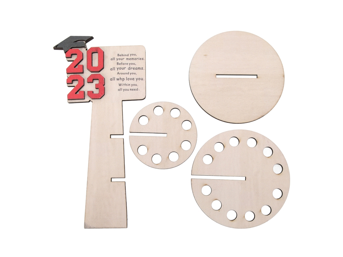 Hucha De Graduación De Madera De Pino Con 20 Agujeros - Regalo Decorativo Para Graduación