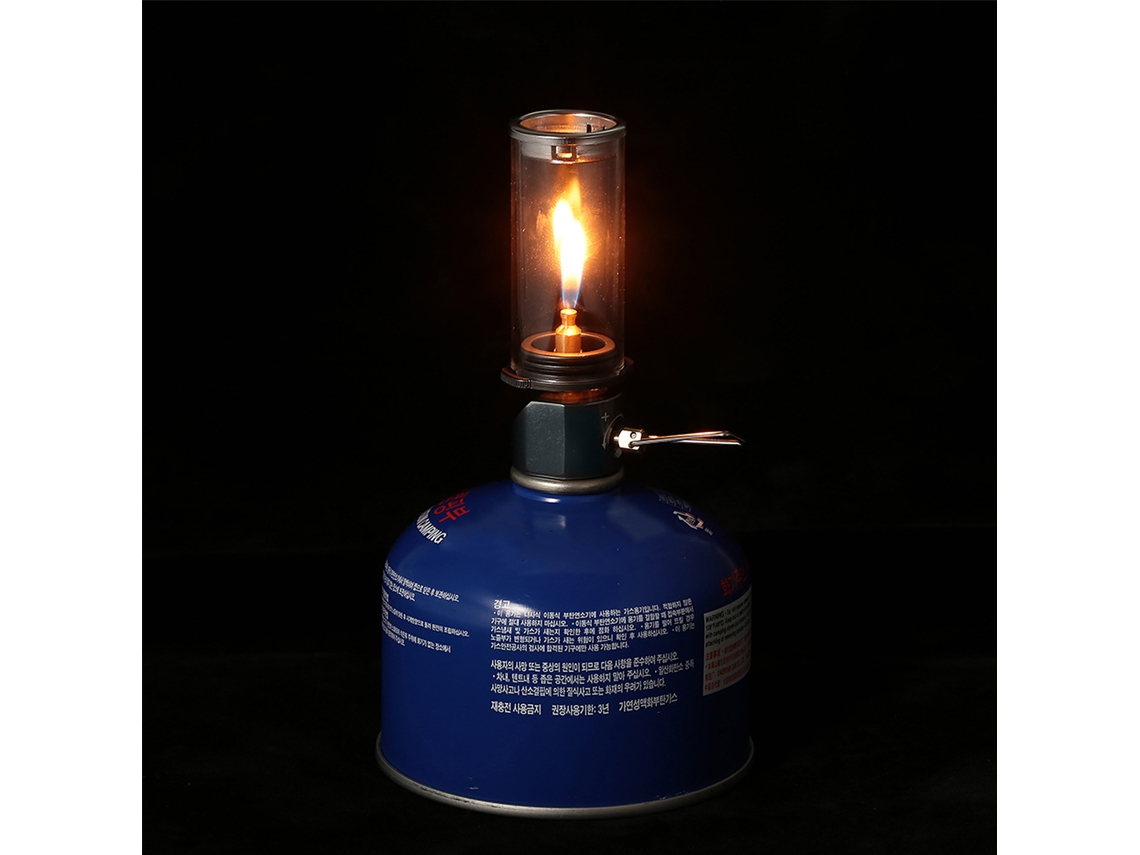 Lámpara de gas butano Tomshoo para acampada al aire libre.