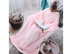 Manta Reversible De Microfelpa Cálida Con Mangas Y Bolsillos, Con Estampado Tartán Classy Catalonia, Para Adultos.