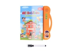 Brinquedo E-book Infantil Aprendizagem Precoce Espanhol Inglês Letras Palavras Música (laranja)