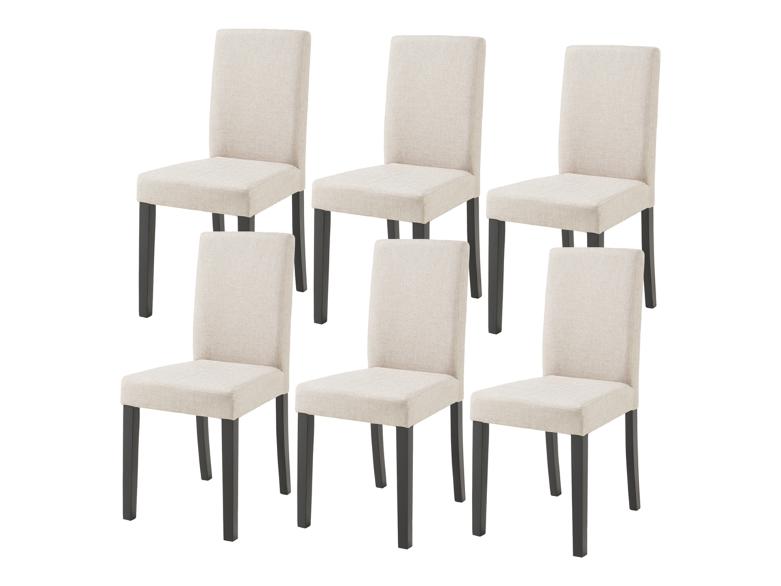 Juego de 6 sillas de comedor Hamburg Beige Textiles Pt.casa