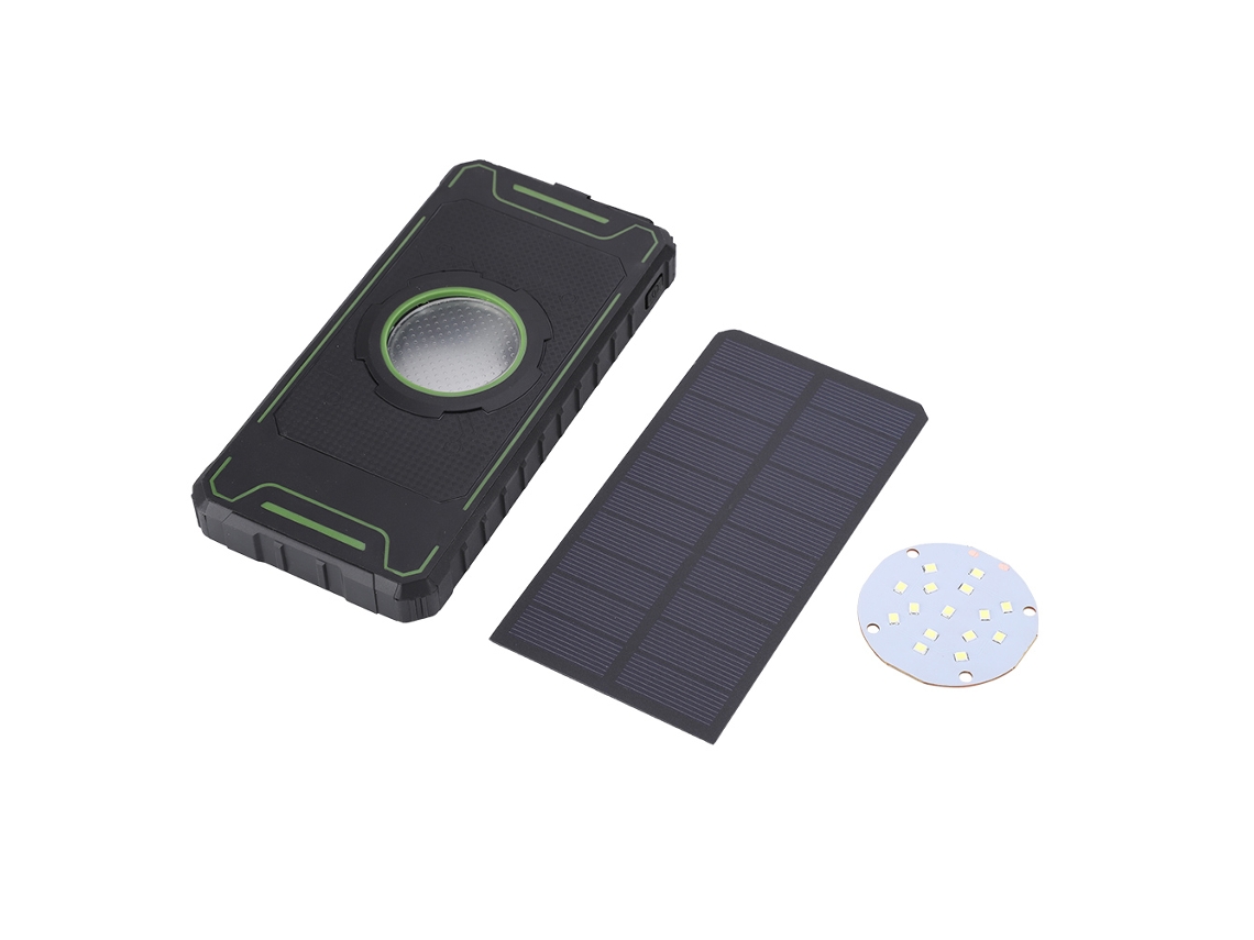 Cargador portátil (panel solar, iluminación antideslumbrante)