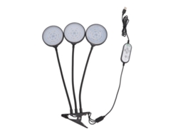 Bj-lâmpada De Crescimento De Plantas Led 45w Com 3 Cabeças Clip E Alimentação Usb Para Plantas Suculentas Interiores