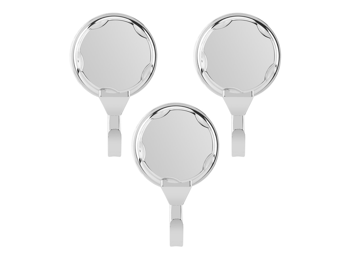 Juego De 3 Ganchos Para Toallas Con Ventosa, Abs, Para Montaje En Pared, Baño, Cocina, Color Plata.