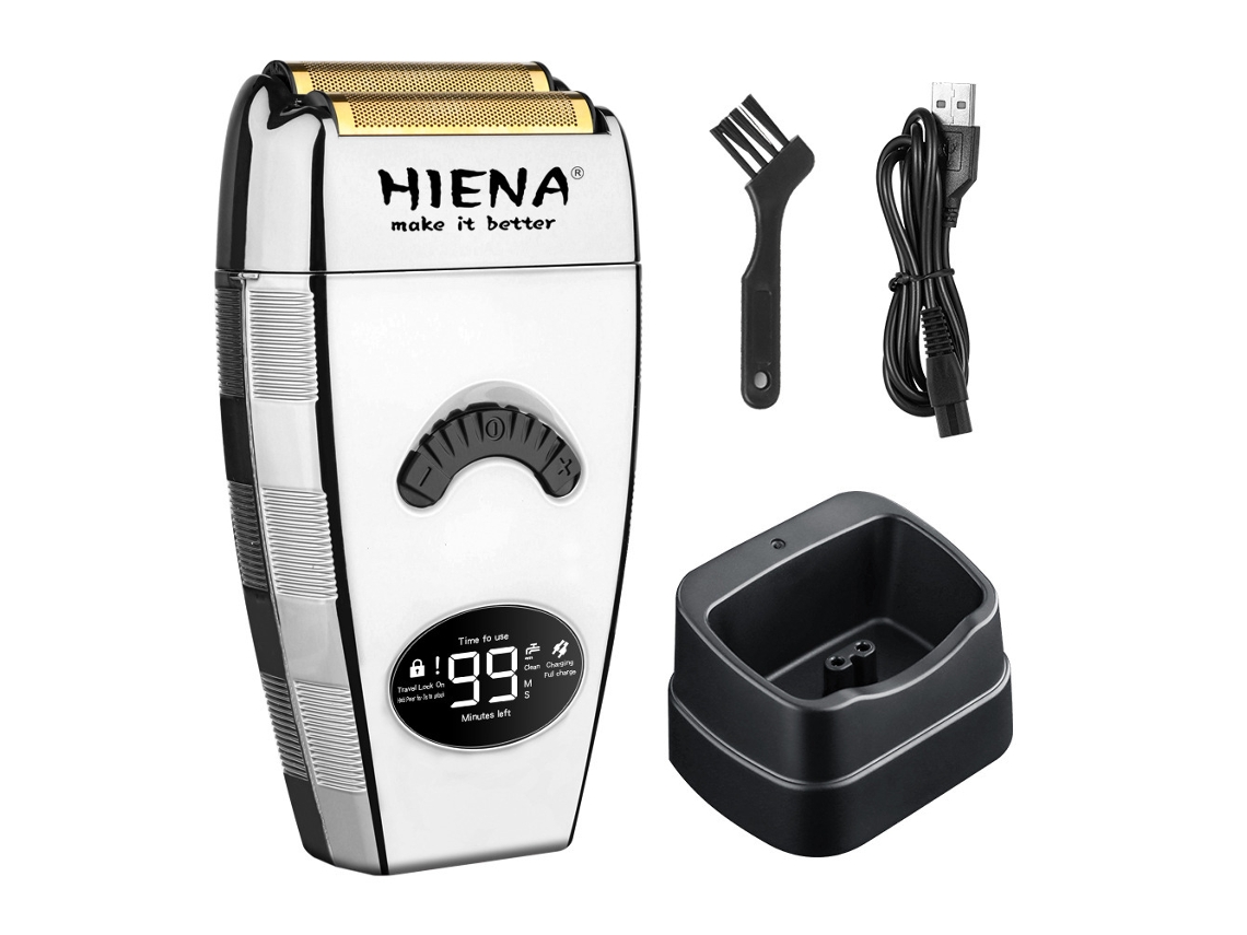 Afeitadora eléctrica de cuchilla recíproca para hombre, 3 niveles de velocidad (plateada) Czhhmart