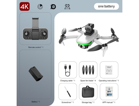 VPCOMERCIAL - Drone S5S con cámara 4K HD Evitación de obstáculos con láser (1 baterías - Duración de la batería: 18 min - Blanco)