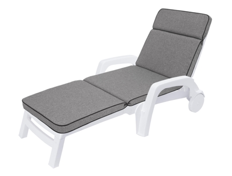 Cojín para tumbona de jardín o playa, cojín para muebles de jardín - 191x57x5 cm - Grafito SALES CORE
