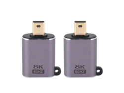 2pcs Adaptador Mini Displayport Para Displayport 1.4 8k 60hz 4k 144hz Conector Macho Para Fêmea Para Os X Laptop Monitor