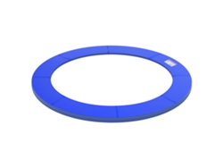 Protector de borde acolchado para cama elástica, protección para cama elástica con acolchado de plástico y PE de 15 mm, Ø305 cm, azul