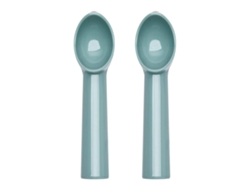 Juego de 2 cucharas de plástico antiadherentes para helado, color verde.
