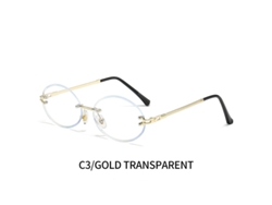 Gafas De Sol Ovaladas Para Mujeres Y Hombres, Gafas De Sol Ovaladas Sin Montura, Gafas De Sol Vintage Sin Marco, Transparentes Chrui
