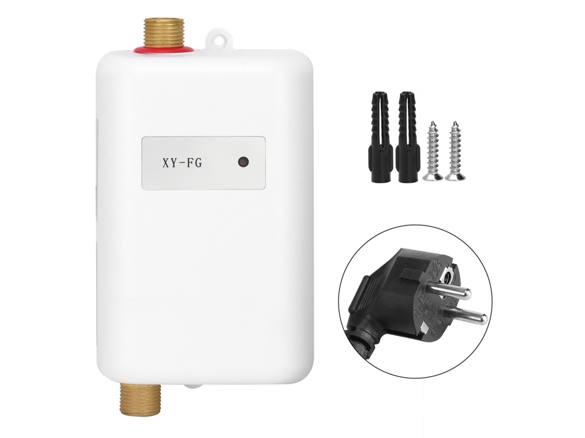 Calentador De Agua Instantáneo Sin Tanque De 3800 W, Color Blanco, Para Cocina Y Baño, Con Agua Fría Y Caliente.
