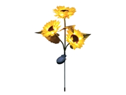 Lámpara Solar Con Forma De Girasol, Con 24 Led De Luz Blanca Cálida, Resistente Al Agua (ip55), Para Jardín, Patio Y Uso En Exteriores.