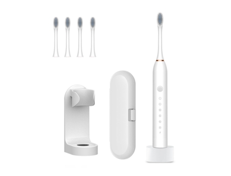 Cepillo de dientes eléctrico HHZ Base recargable ultrasónica 4 cabezales de cepillo Soporte para bolsa de viaje