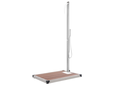 vidaXL Ducha de jardín con base marrón 225 cm acero inoxidable
