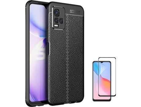 Funda + Protector de Pantalla Vivo Y33S Rugged Leather Negro