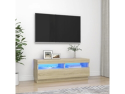 Mueble de Armario Tv con Luces Led 100X35X40 Cm Roble Sonoma