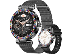 Reloj inteligente para mujer con Bluetooth, resistente al agua hasta 5 ATM, monitor de frecuencia cardíaca, SPO2 y presión arterial.