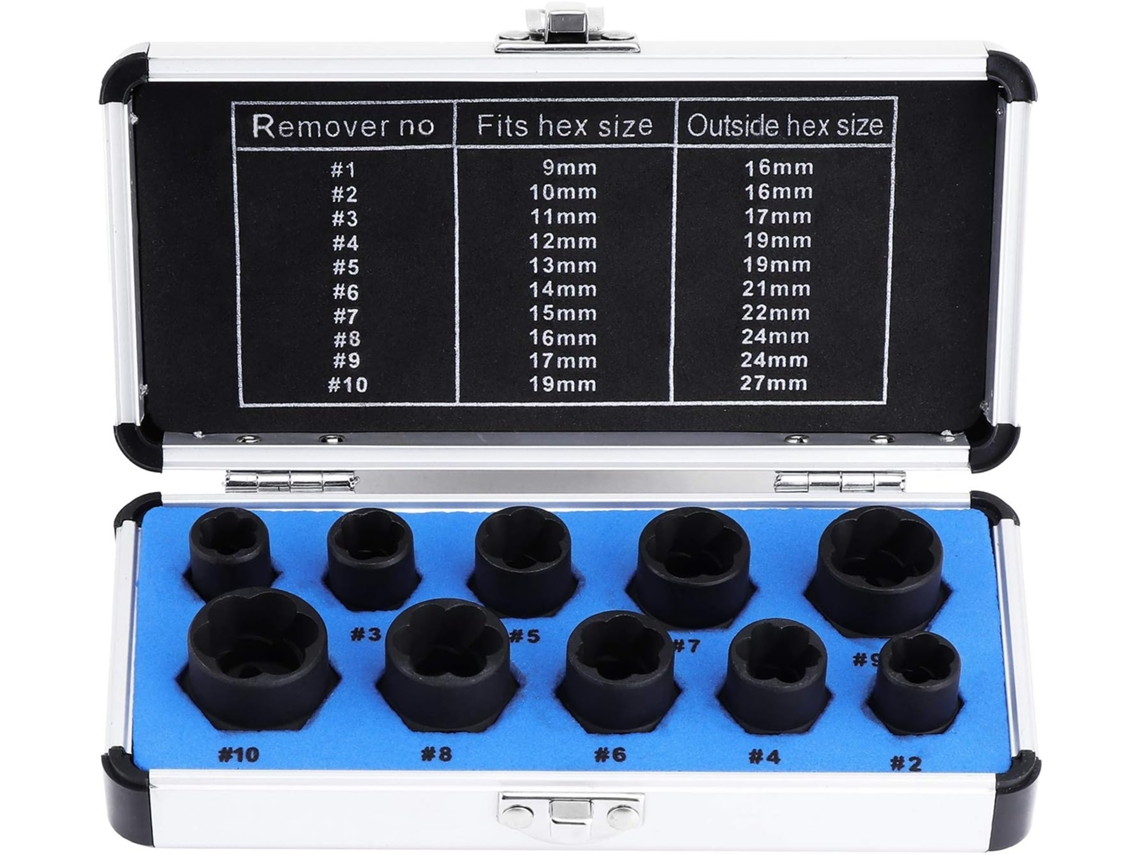 Dados dañados, extractor de tuercas, dado para pernos
