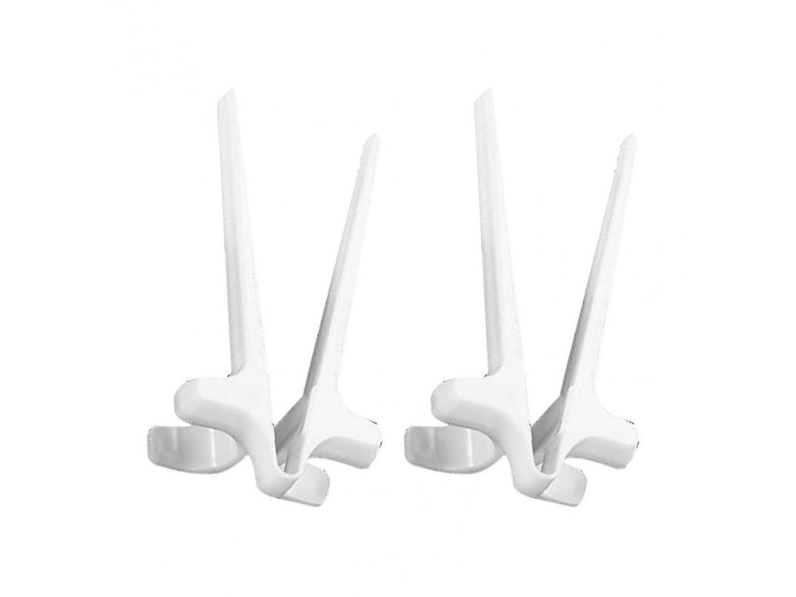 2026-5441-palo De Comer Dedos Plástico Alimentario Reutilizable Anti-desformación Para Snacks Hogar Oficina 2pcs Blanco