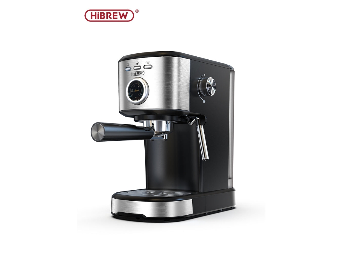Cafetera semiautomática Hibrew H5a, 15 bares de presión, depósito de agua de 1,2 l, espuma de leche para capuchino, latte y expreso en casa.