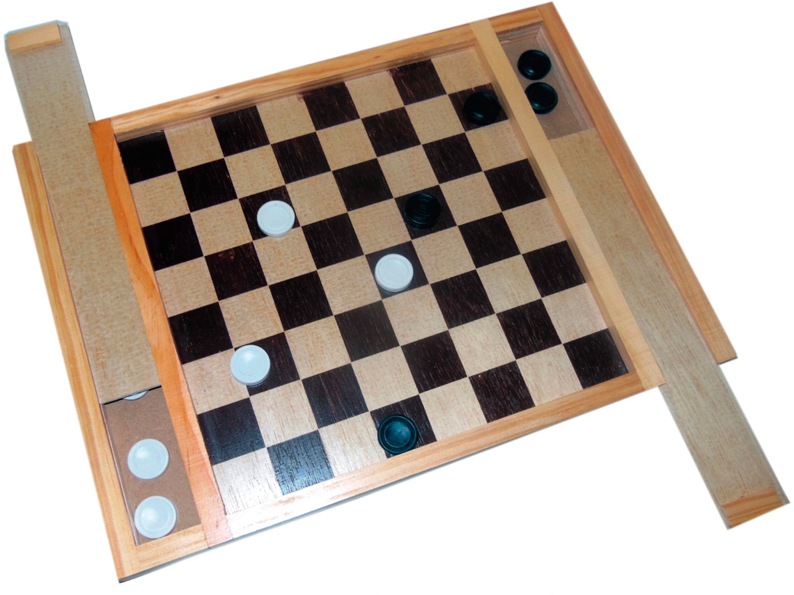 Juego de Damas SIMPLY en Tablero de ajedrez de madera 191501 (Edad Mínima Recomendada: 9 años)